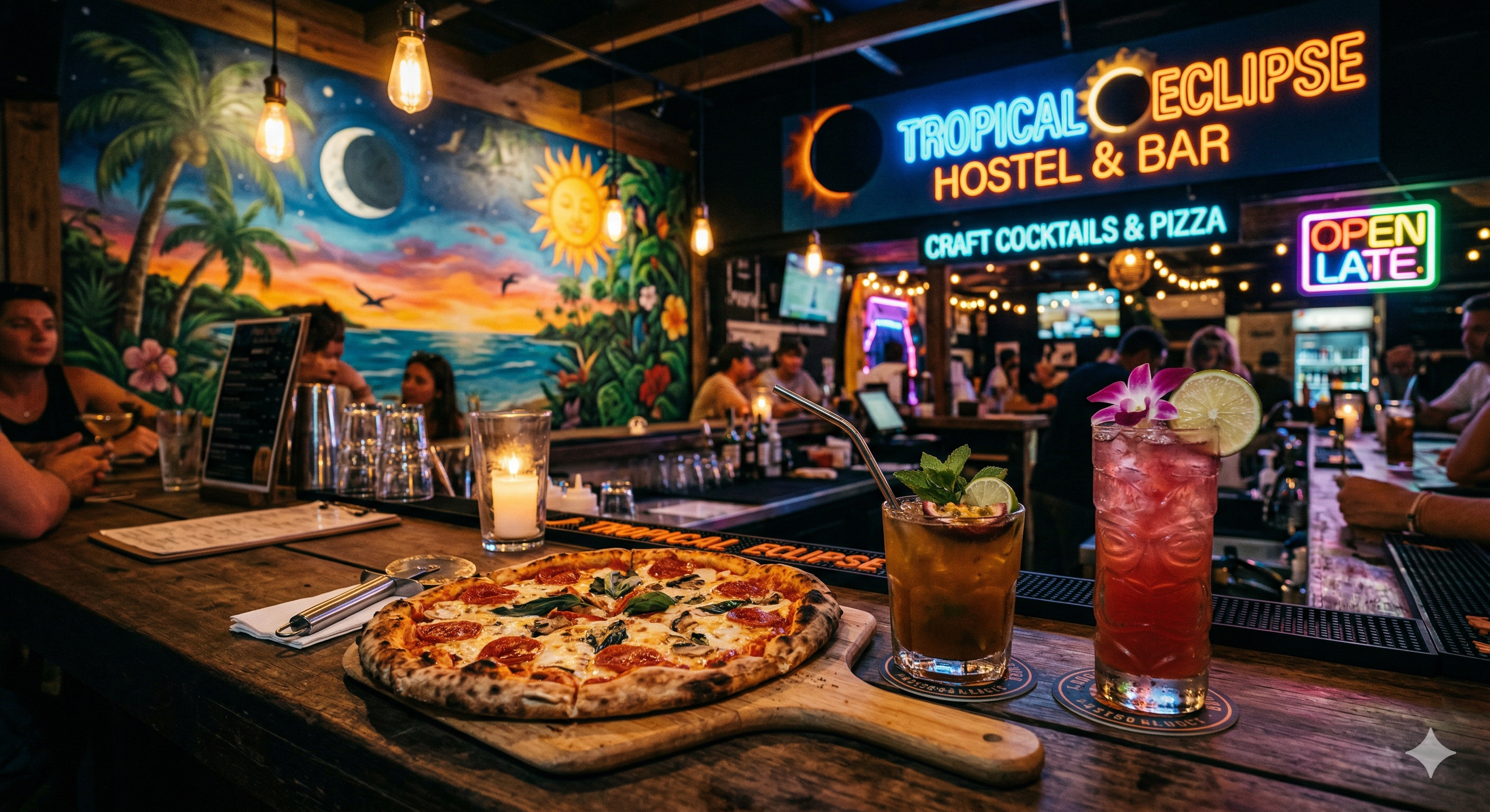 酒吧与石炉披萨